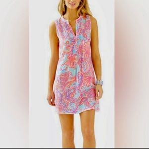 Lilly Pulitzer Sarasota Linen Fish Dress Sz XS